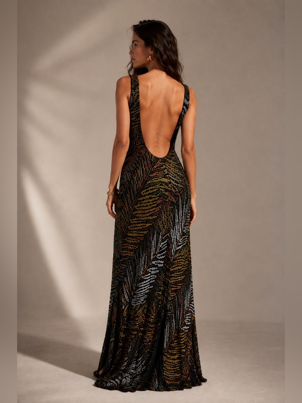 Missoni Sequin Backless Evening Gown - Black Multi